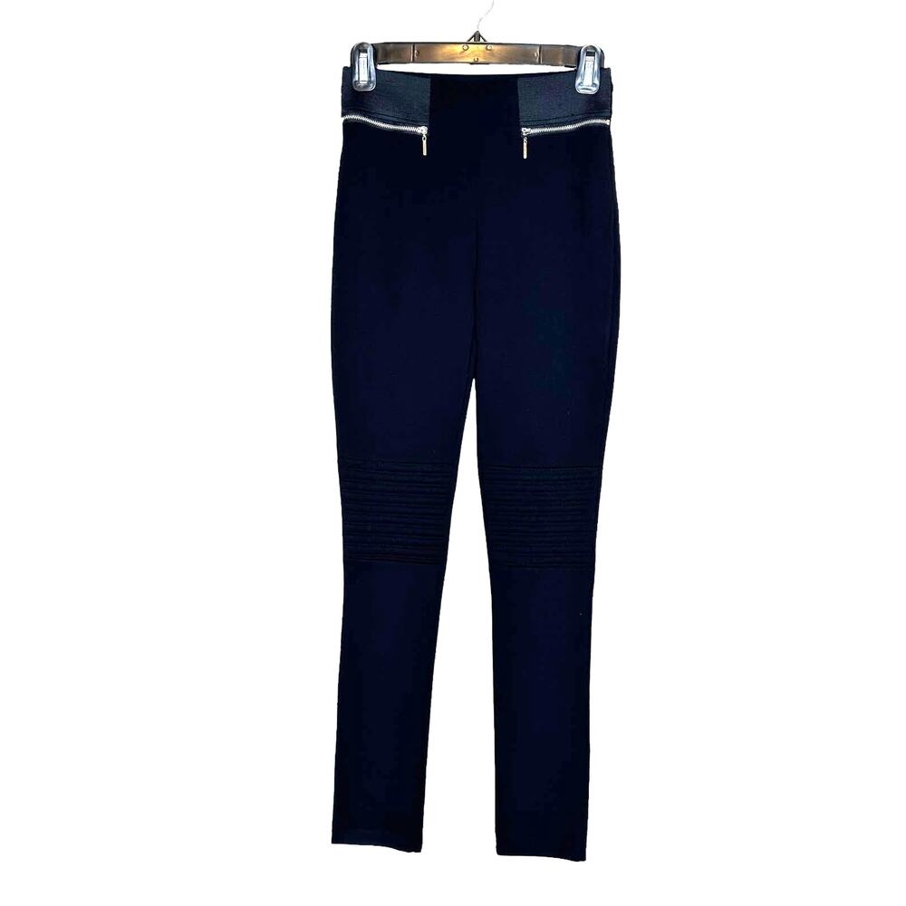 Zara black moto pull on skinny pants size Small